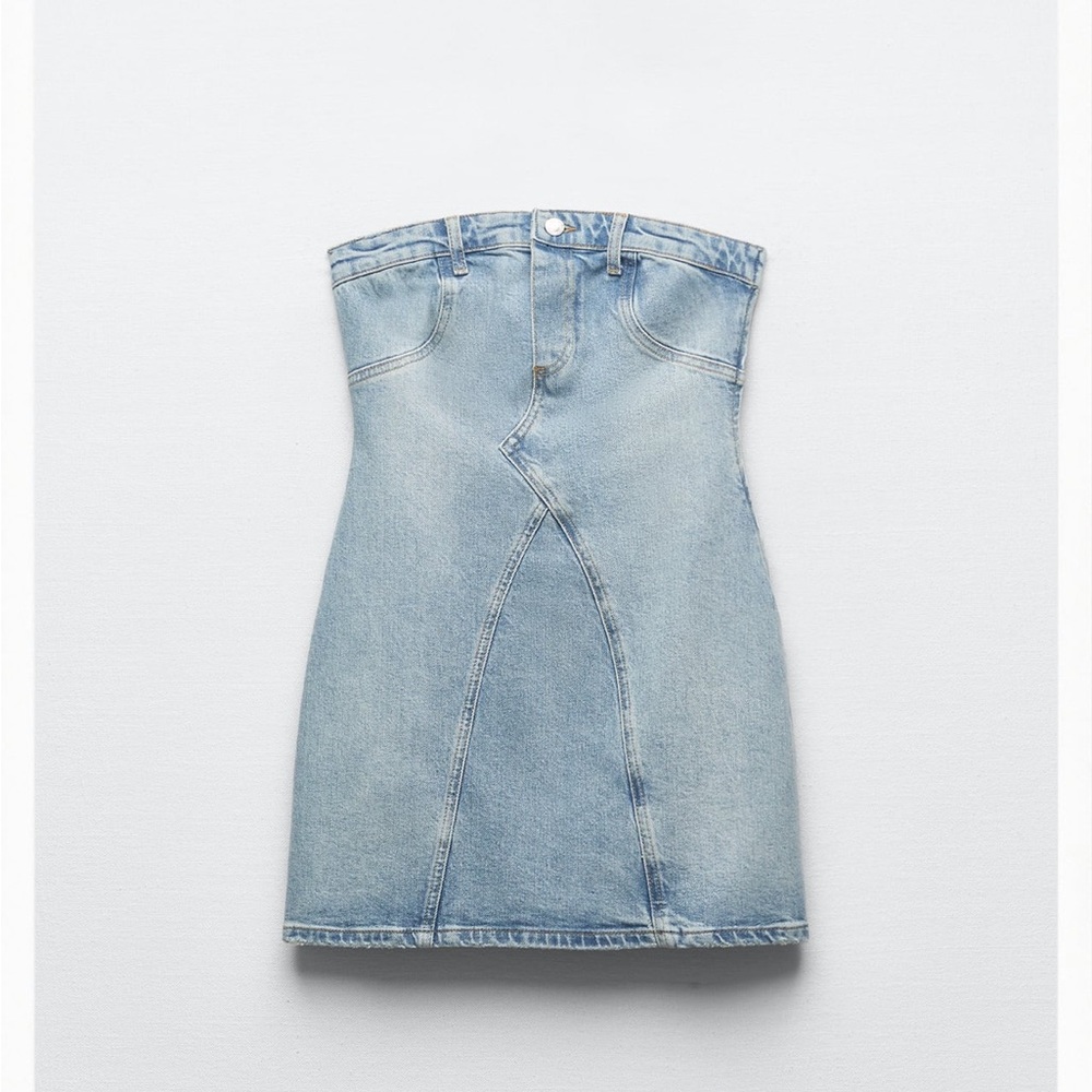 ZARA Strapless Denim Mini Dress Size XL SOLD OUT EVERYWHERE!